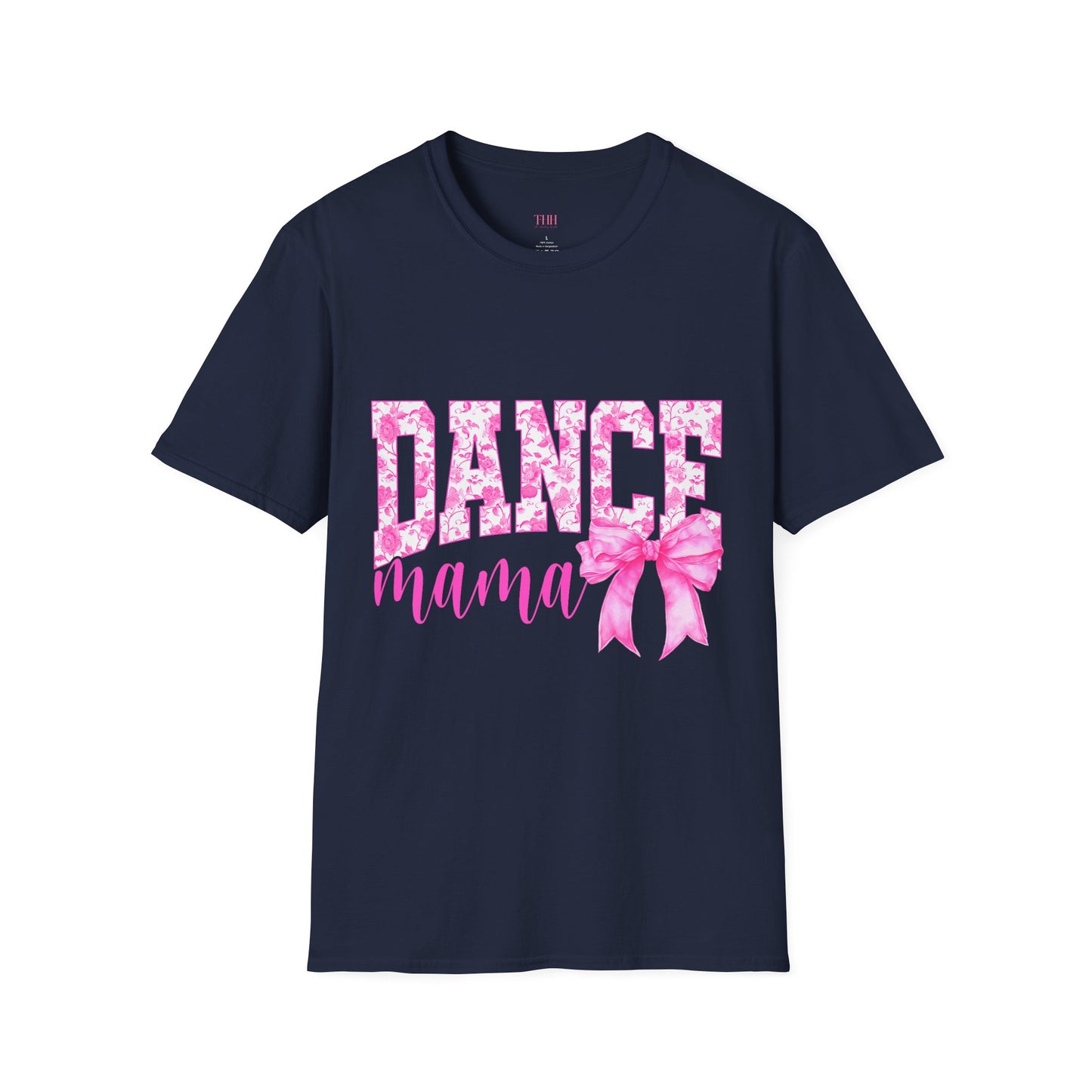 Dance Mama T-Shirt — Pink Floral Dance Mom Tee with Bow
