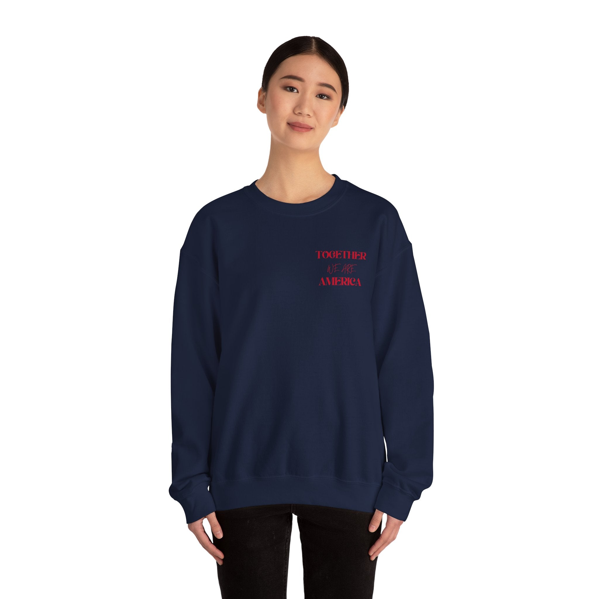 Crewneck Sweatshirt — 'Together We Rise' Love & International Flags Peace Design