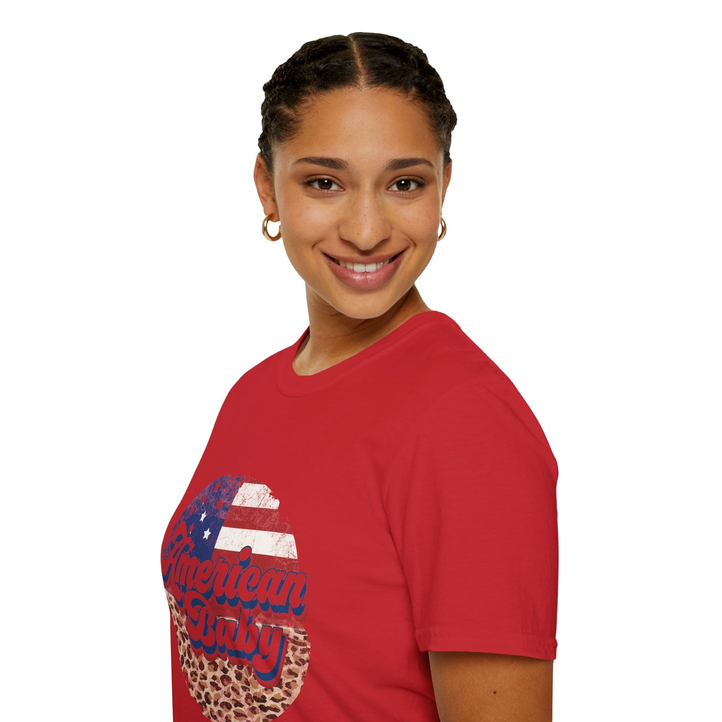 American Baby T-Shirt — Patriotic Leopard Circle Graphic Tee
