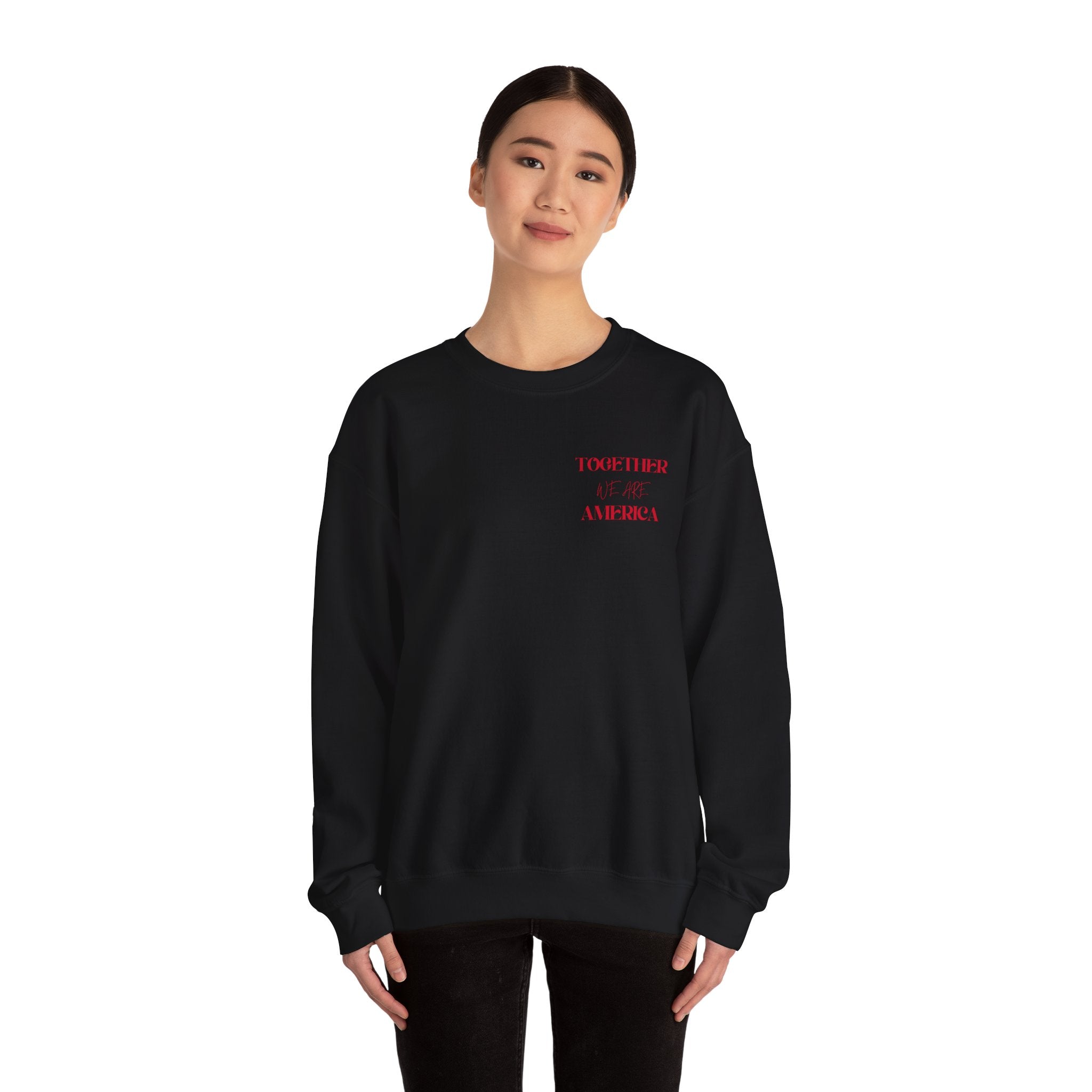 Crewneck Sweatshirt — 'Together We Rise' Love & International Flags Peace Design