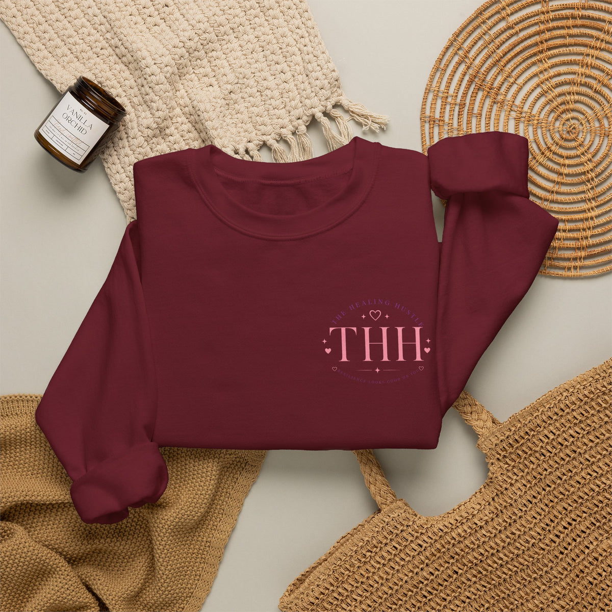 Crewneck Sweatshirt — Grateful Stronger Than Yesterday Graphic (Wellness, Recovery & Gratitude)