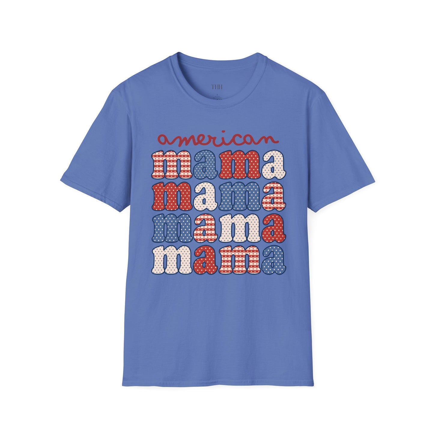 American Mama T-Shirt — Retro Patriotic Mama Tee for 4th of July & Mother's Day
