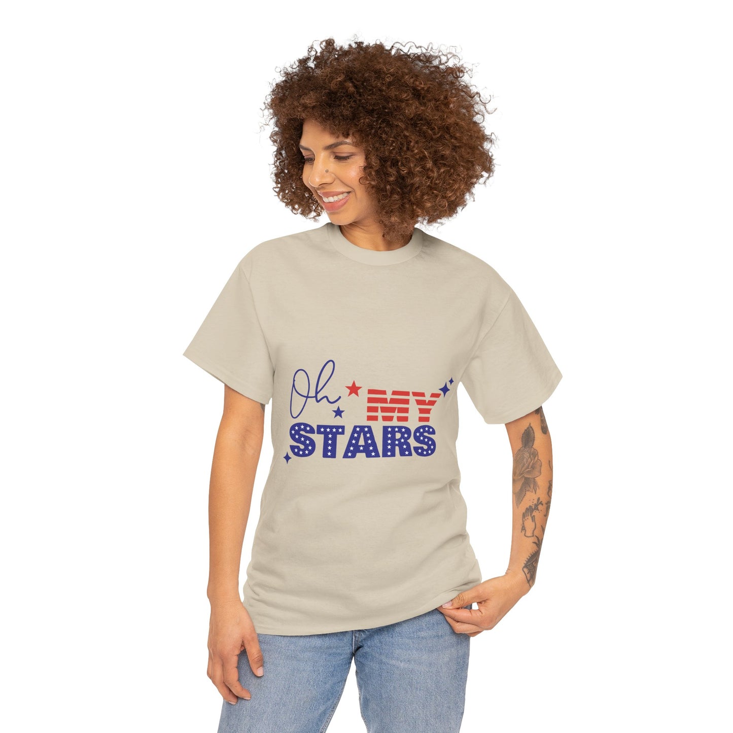 Patriotic "Oh My Stars" T-Shirt – Fourth of July USA Flag Tee