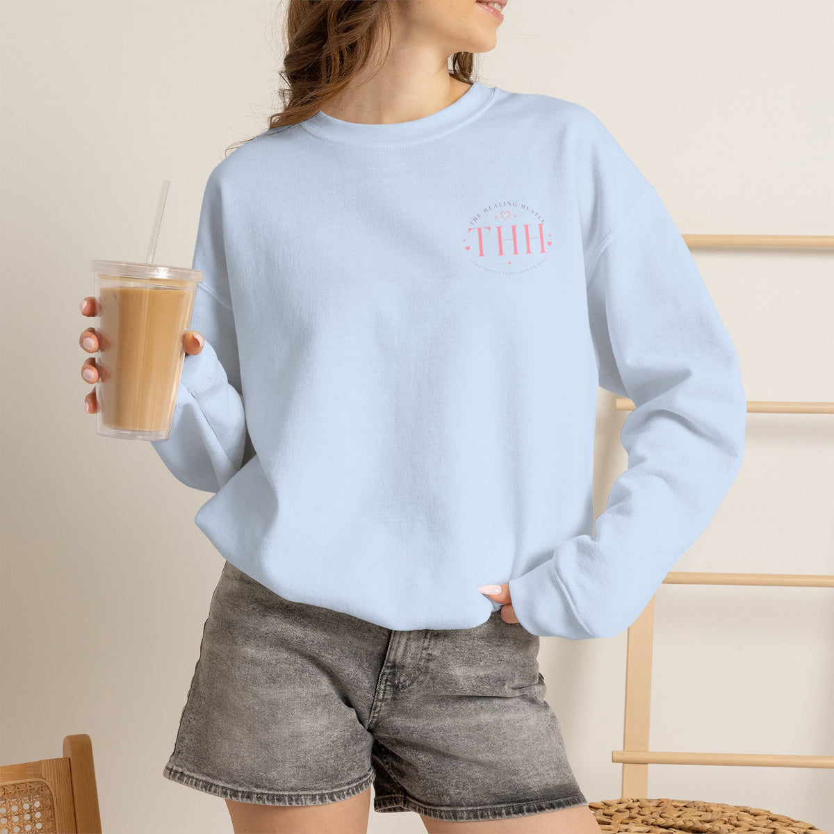 Crewneck Sweatshirt — "Stay Scary, Lift Heavy, Chase Goals" Halloween Gym Graphic