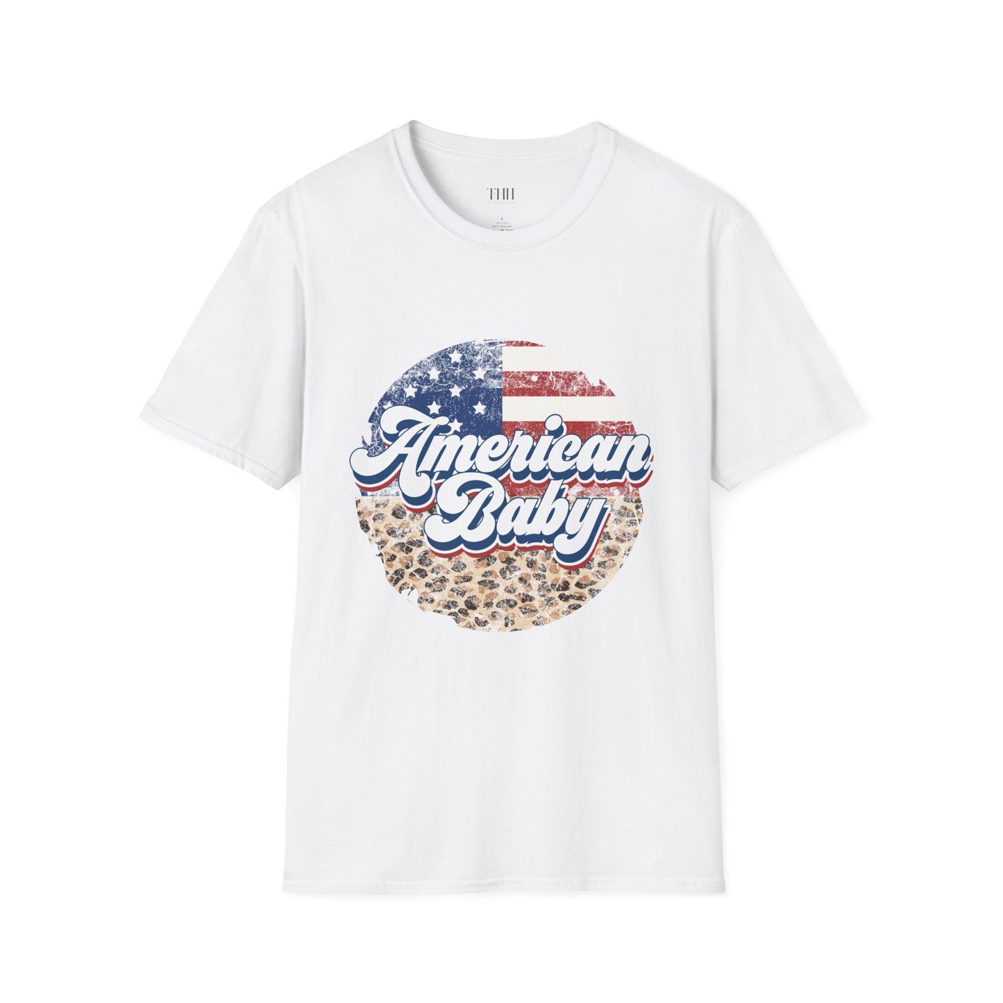 American Baby T-Shirt — Patriotic Leopard Circle Graphic Tee