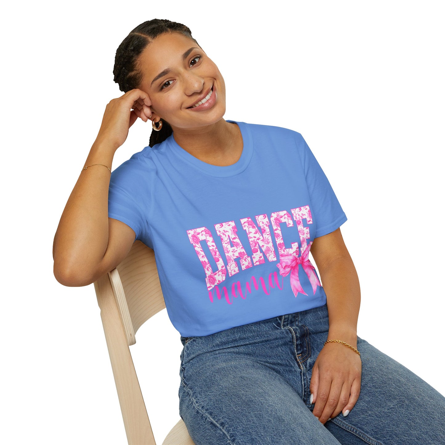 Dance Mama T-Shirt — Pink Floral Dance Mom Tee with Bow
