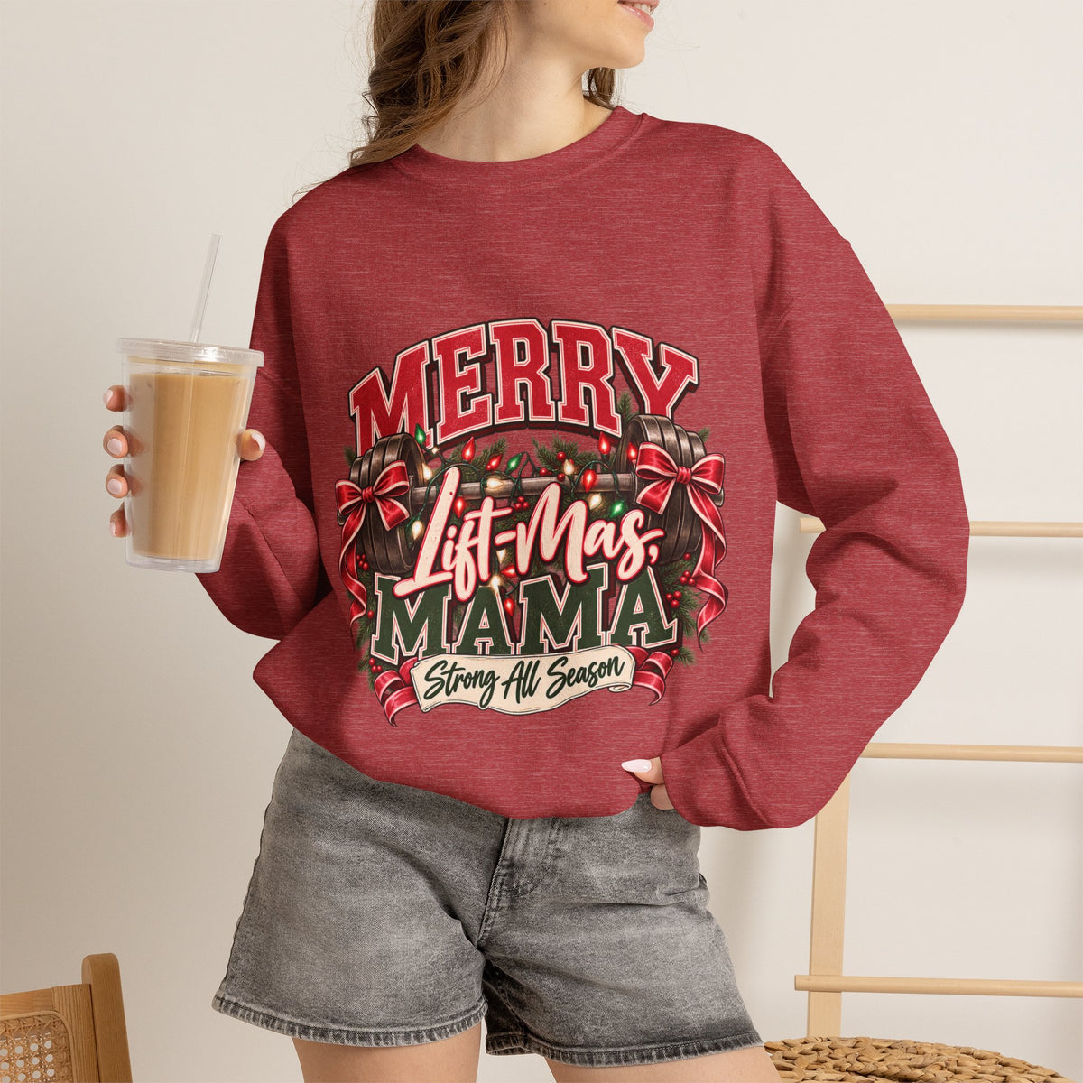 Crewneck Sweatshirt — "Merry Lit-Mas Mama" Christmas Graphic