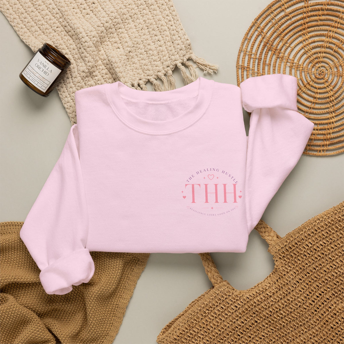 Crewneck Sweatshirt — Grateful Stronger Than Yesterday Graphic (Wellness, Recovery & Gratitude)
