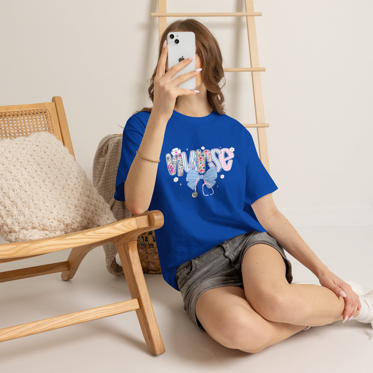 Women's Nurse Life Tee — Cute Floral 'NURSE' Bow Scrubs Graphic T-Shirt