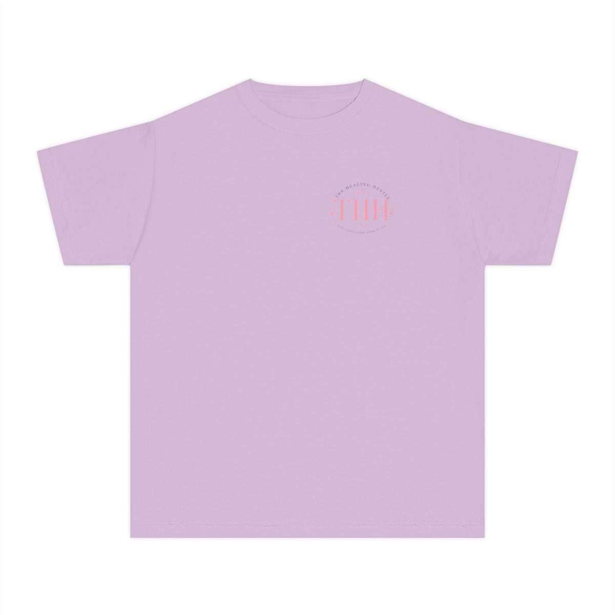 Youth Tee — "Big Dreams, Bigger Faith" Pink Bow Graphic