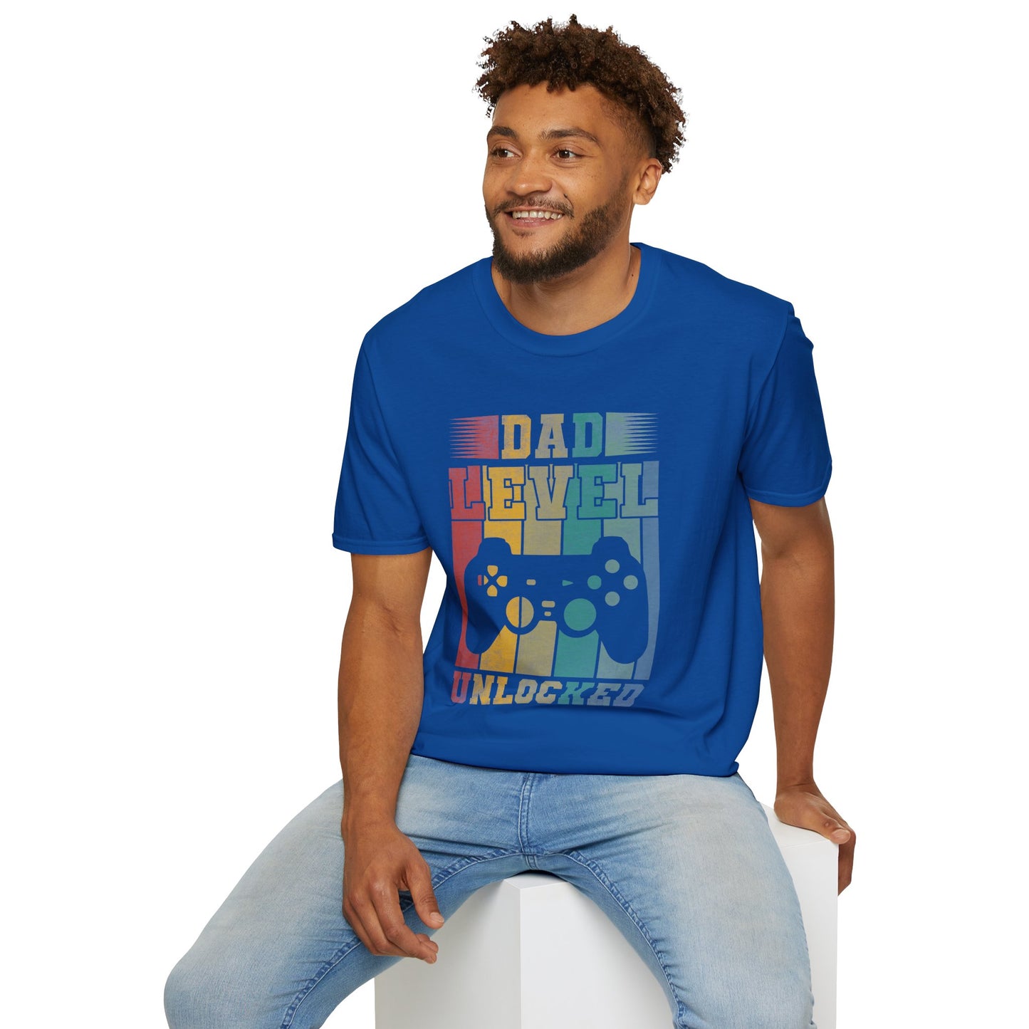 Dad Level Unlocked T-Shirt — Retro Gamer Controller Father’s Day Tee