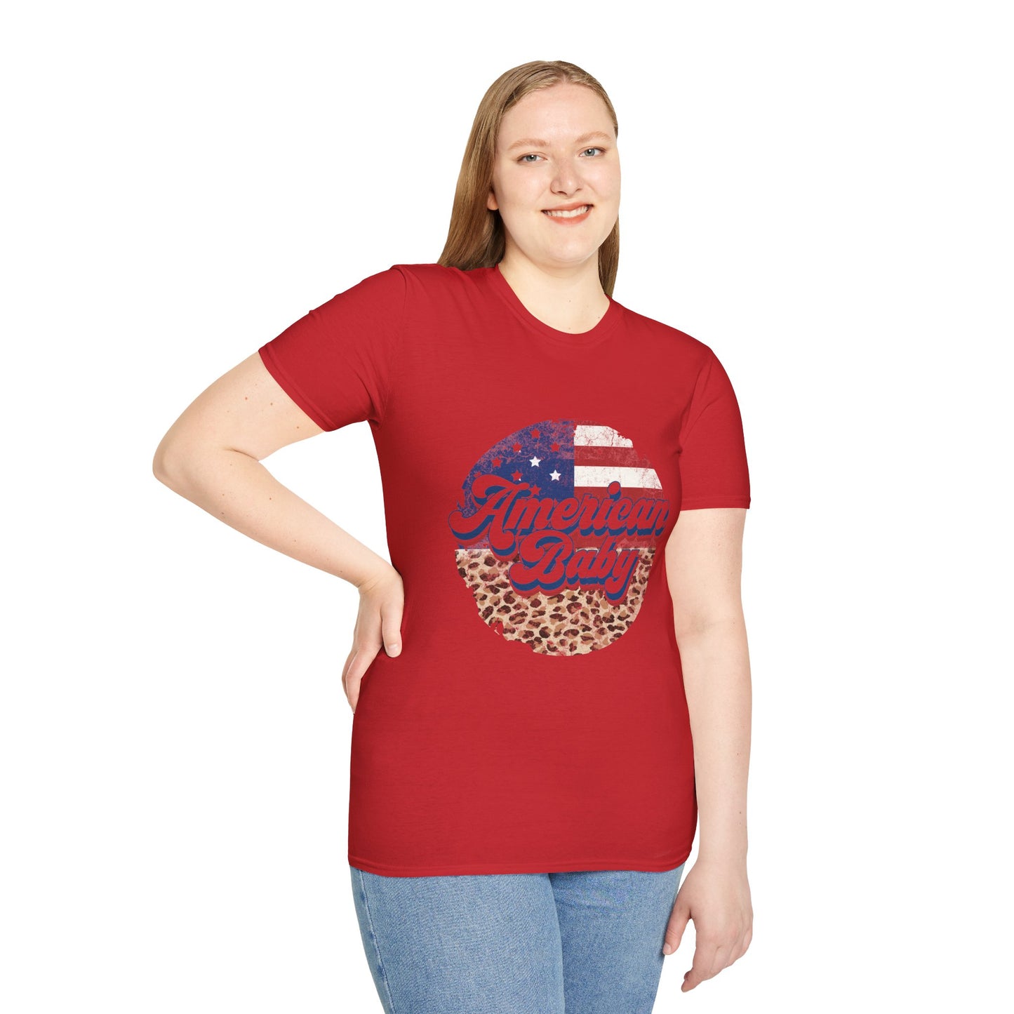 American Baby T-Shirt — Patriotic Leopard Circle Graphic Tee
