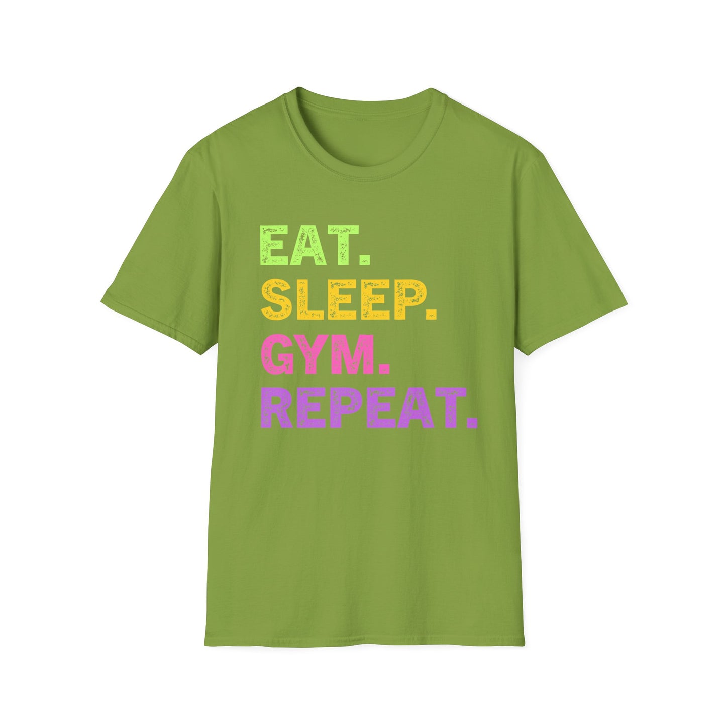 Eat. Sleep. Gym. Repeat. Fitness T-Shirt — Motivational Workout Tee