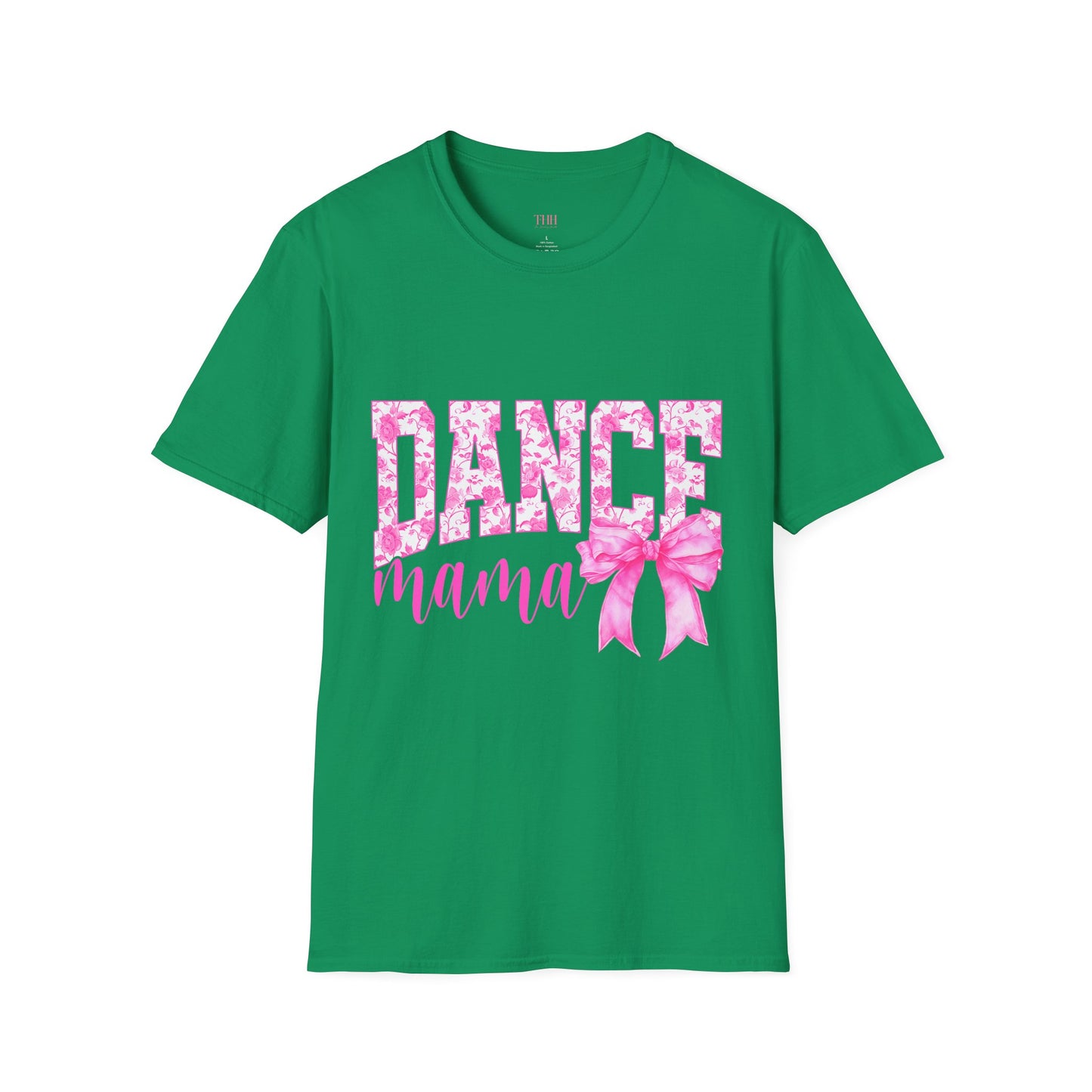Dance Mama T-Shirt — Pink Floral Dance Mom Tee with Bow