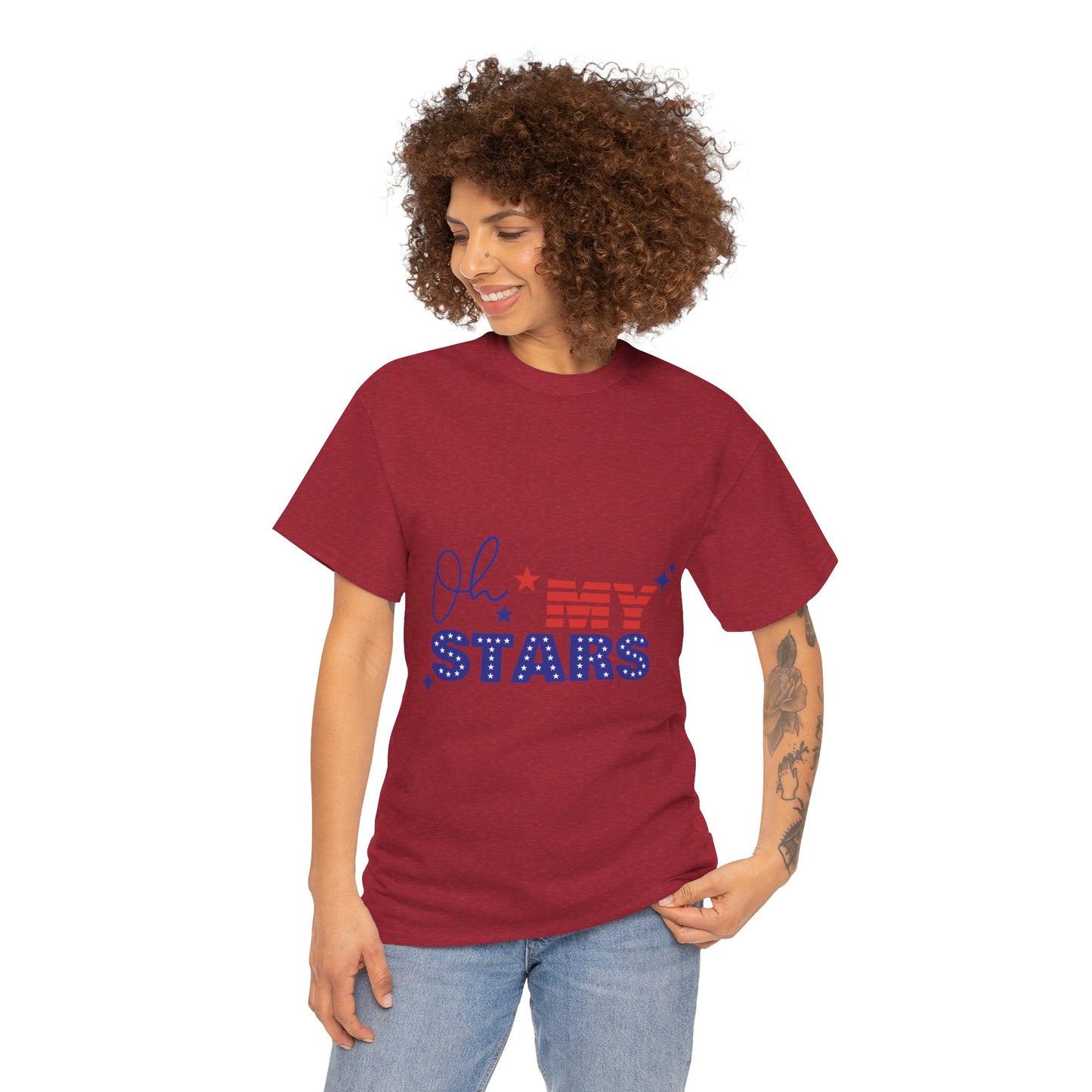 Patriotic "Oh My Stars" T-Shirt – Fourth of July USA Flag Tee