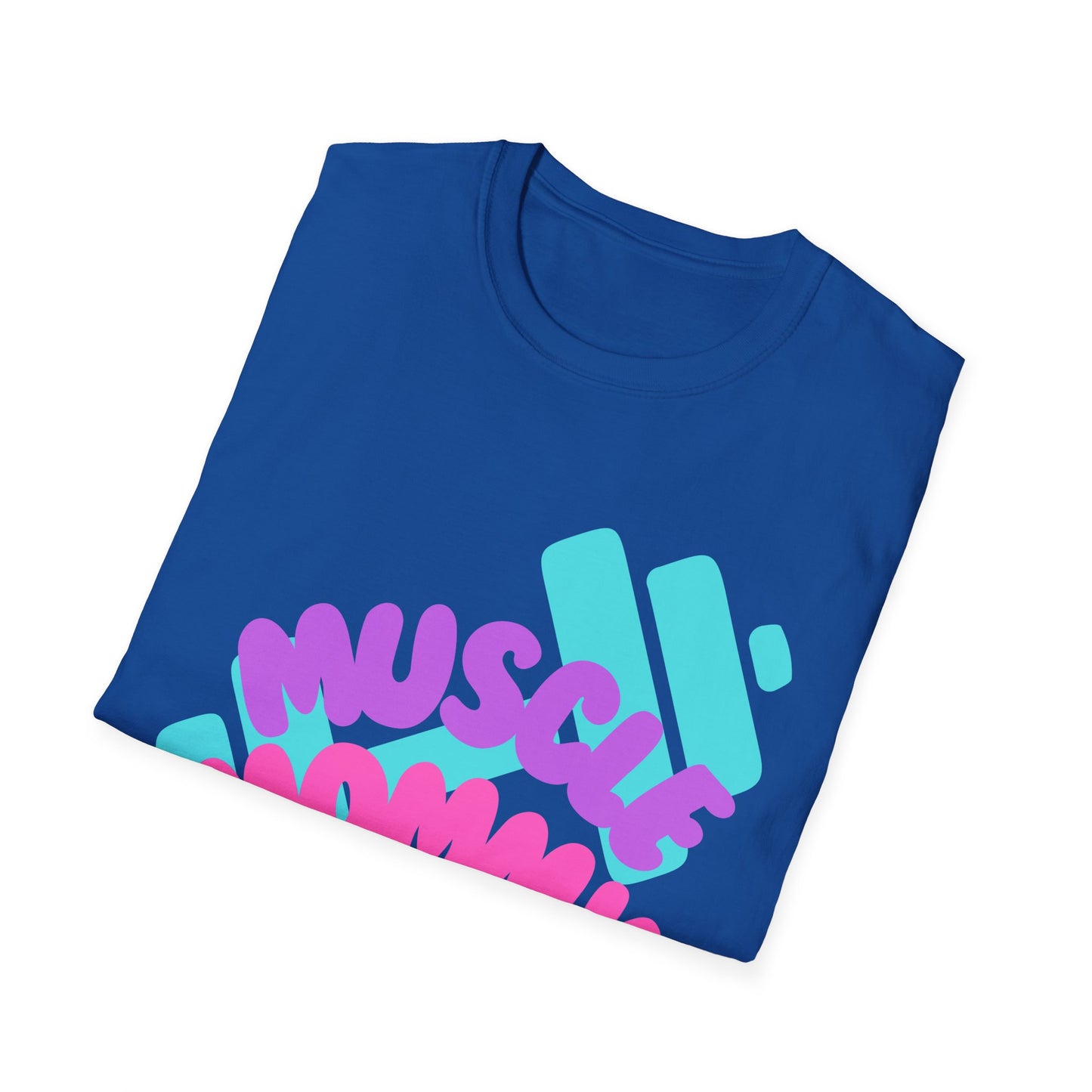 Muscle Mommy T-Shirt — Cute Fitness Mom Tee (Pastel Pink & Teal)
