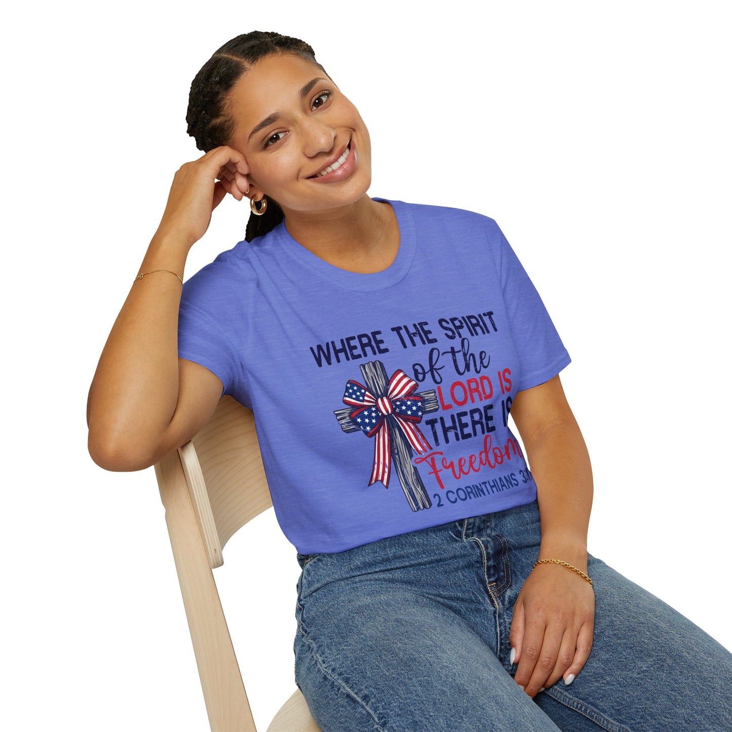 Christian Freedom T-Shirt – "Where the Spirit of the Lord is There is Freedom" (2 Corinthians 3:17)
