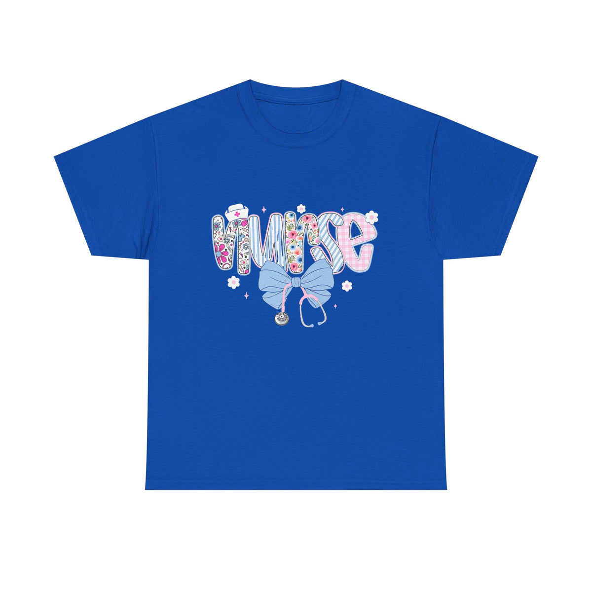 Women's Nurse Life Tee — Cute Floral 'NURSE' Bow Scrubs Graphic T-Shirt
