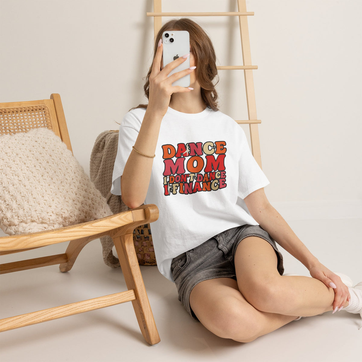 Dance Mom Graphic Tee - “Dance Mom I Don’t Dance I Finance” Retro Typography Shirt