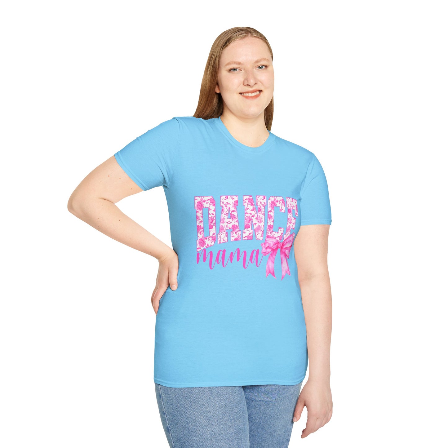 Dance Mama T-Shirt — Pink Floral Dance Mom Tee with Bow