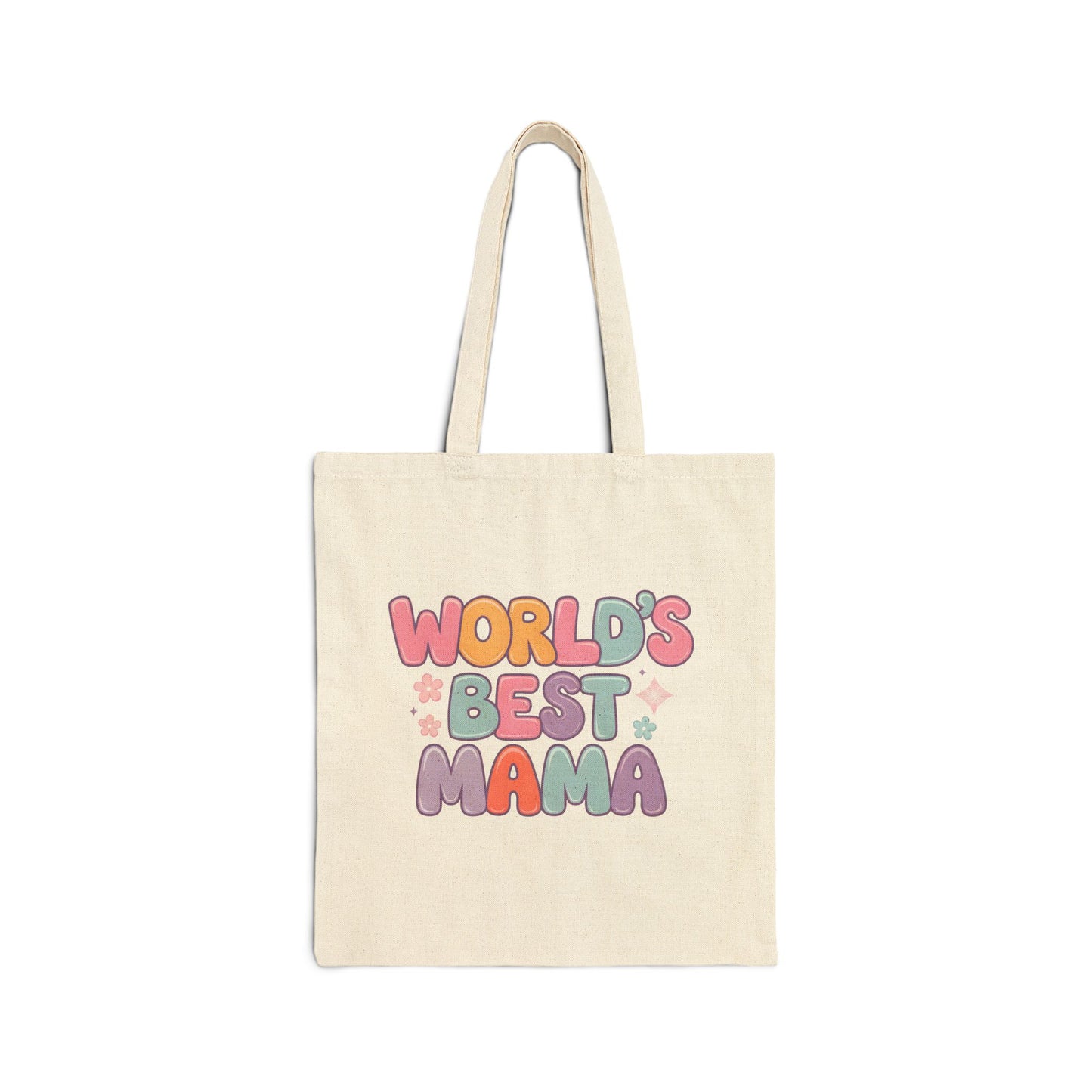 Tote Bag — "World's Best Mama" Retro Pastel Mother's Day Gift