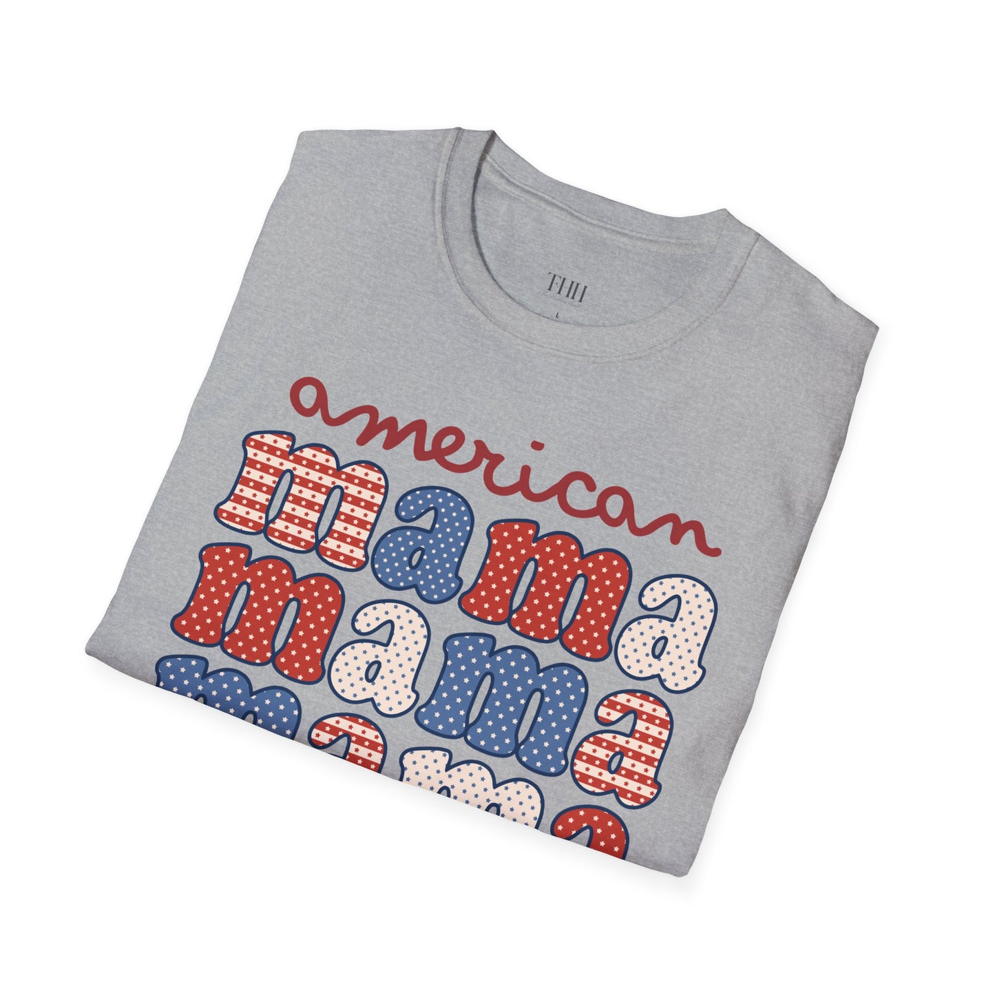 American Mama T-Shirt — Retro Patriotic Mama Tee for 4th of July & Mother's Day