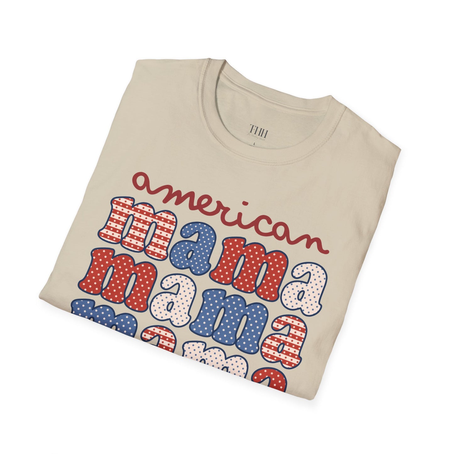 American Mama T-Shirt — Retro Patriotic Mama Tee for 4th of July & Mother's Day