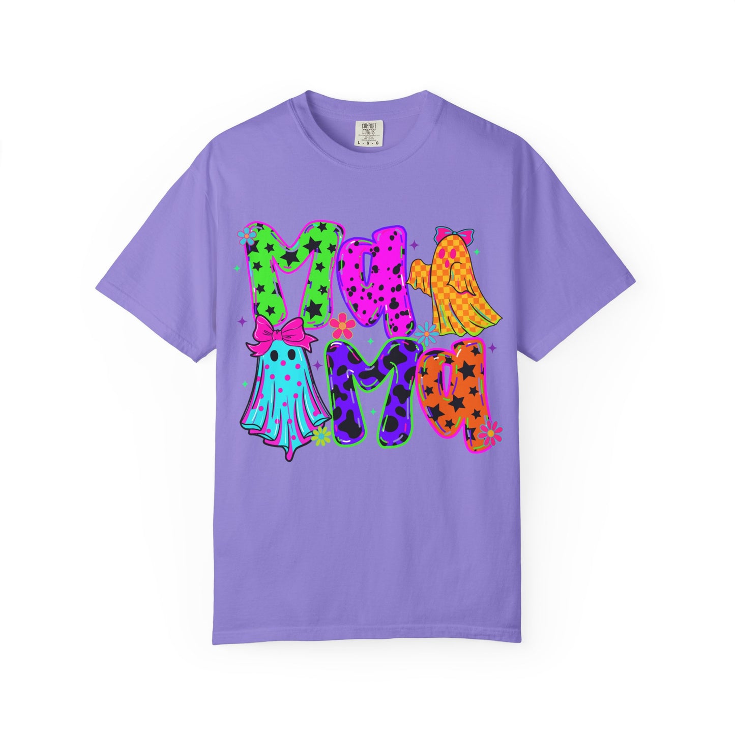 Graphic T-Shirt — Colorful 'Mama' Ghosts Halloween Shirt