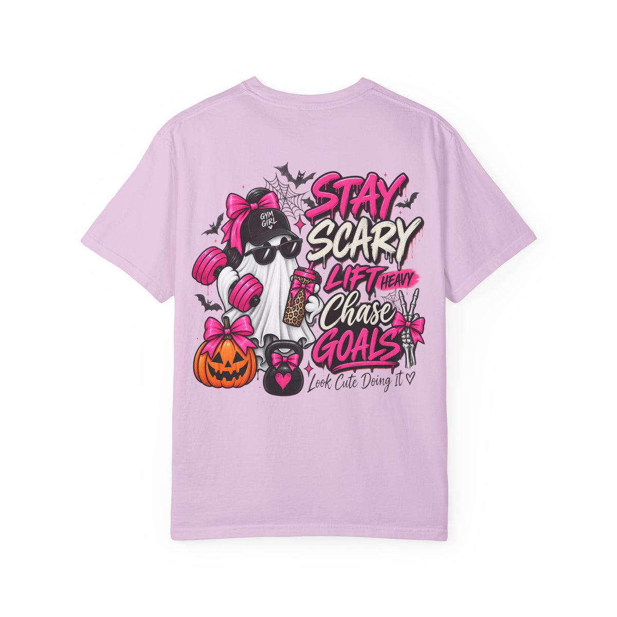 Stay Scary Gym T-Shirt — 'Stay Scary, Lift Heavy & Chase Goals' Halloween Fitness Tee