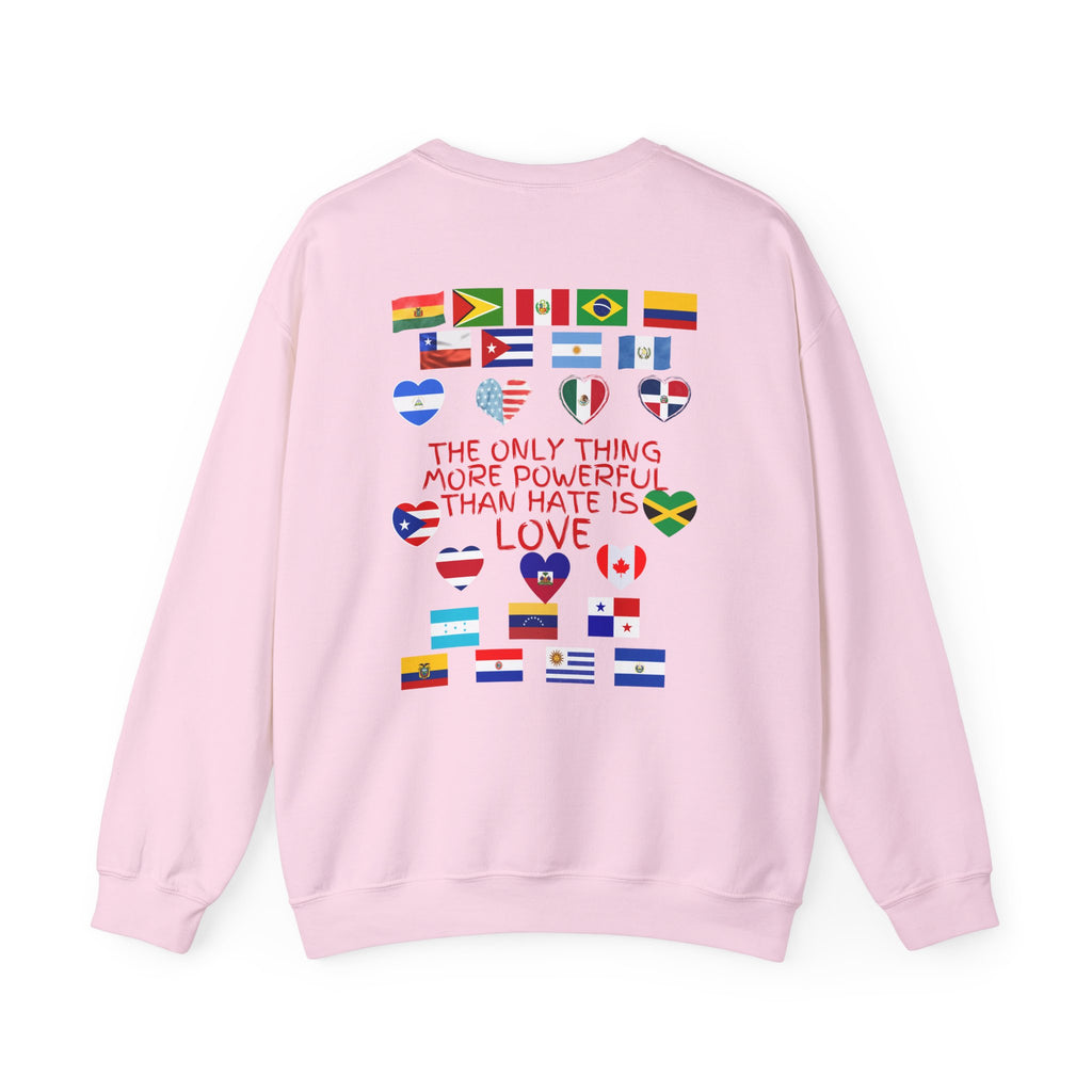 Crewneck Sweatshirt — 'Together We Rise' Love & International Flags Peace Design