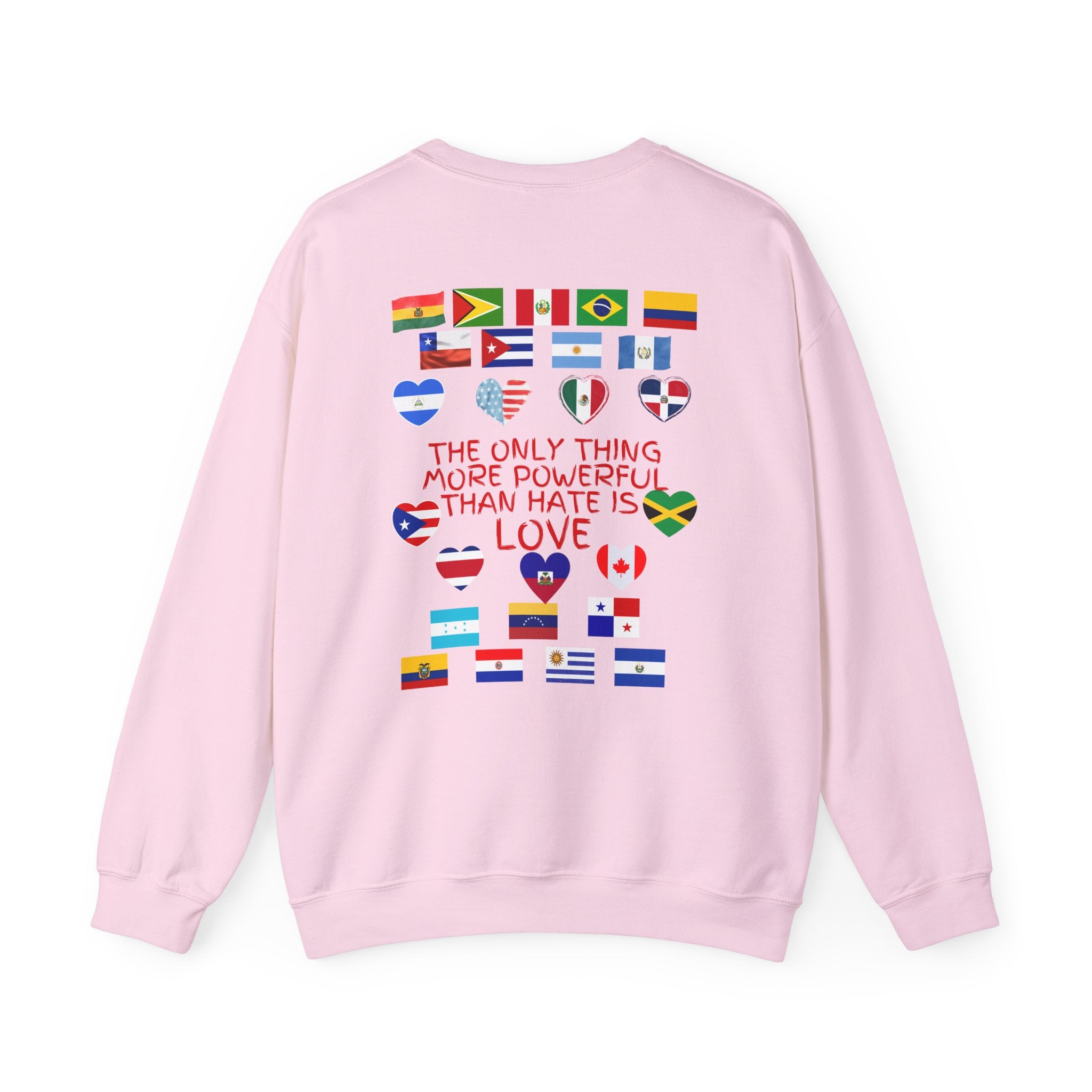 Crewneck Sweatshirt — 'Together We Rise' Love & International Flags Peace Design