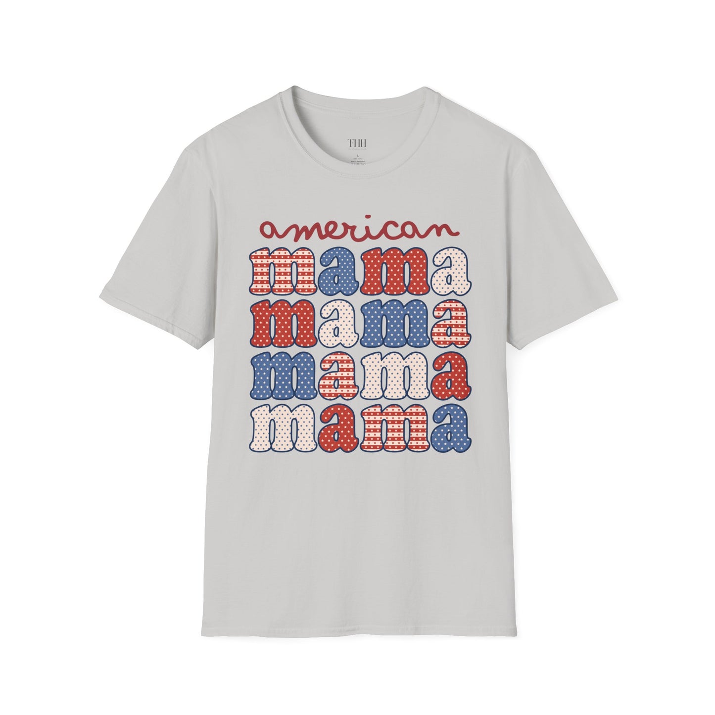 American Mama T-Shirt — Retro Patriotic Mama Tee for 4th of July & Mother's Day