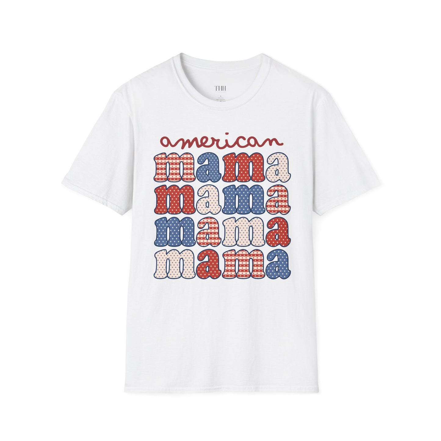 American Mama T-Shirt — Retro Patriotic Mama Tee for 4th of July & Mother's Day