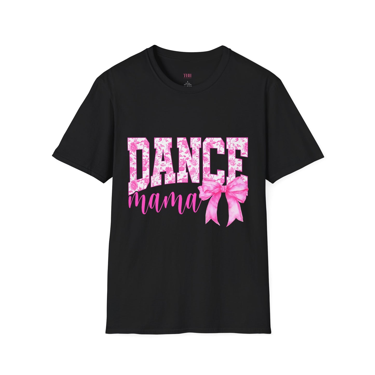 Dance Mama T-Shirt — Pink Floral Dance Mom Tee with Bow