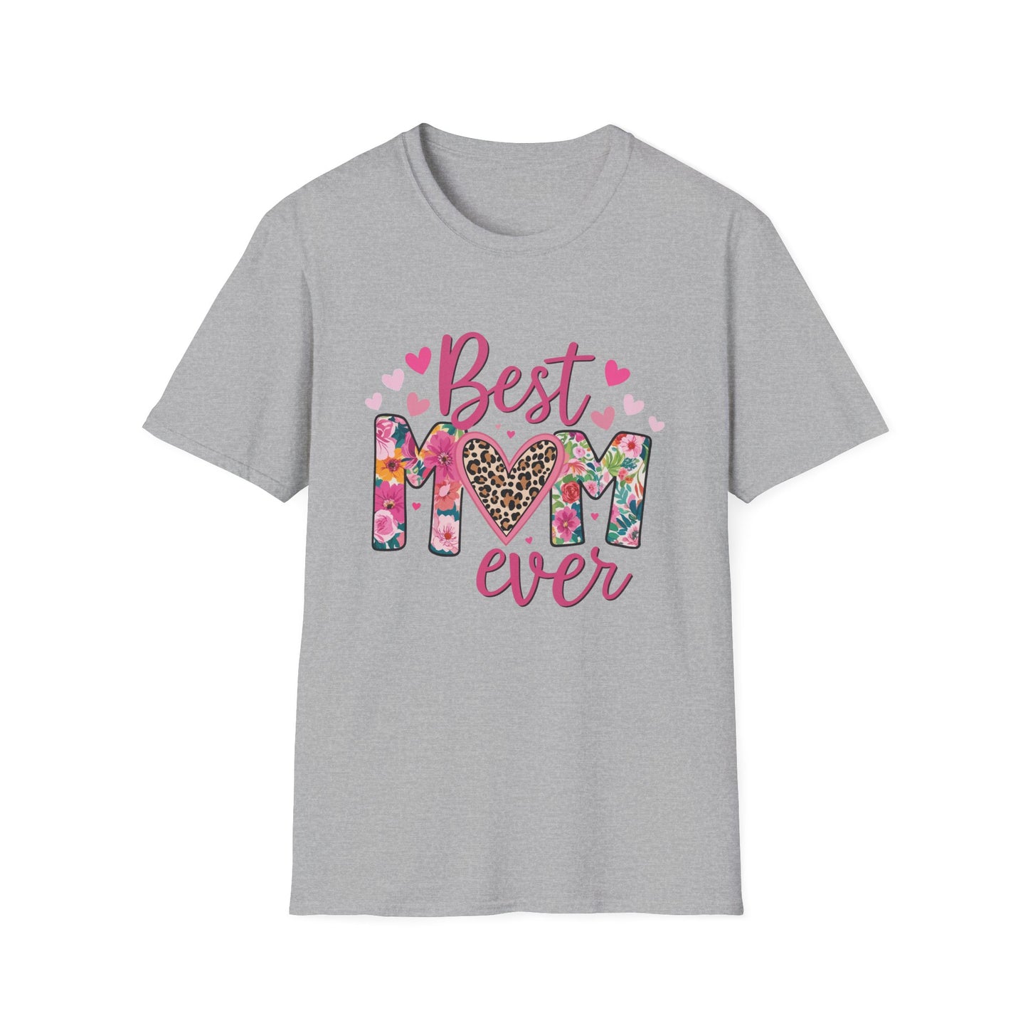 Best Mom Ever T-Shirt — Floral & Leopard Heart Mother's Day Tee