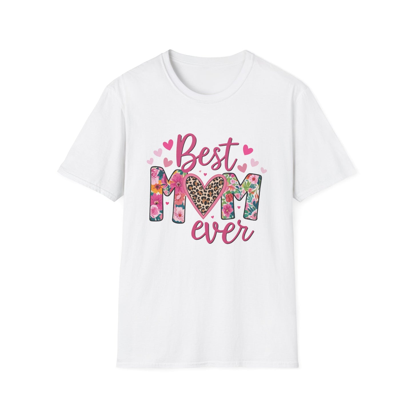 Best Mom Ever T-Shirt — Floral & Leopard Heart Mother's Day Tee