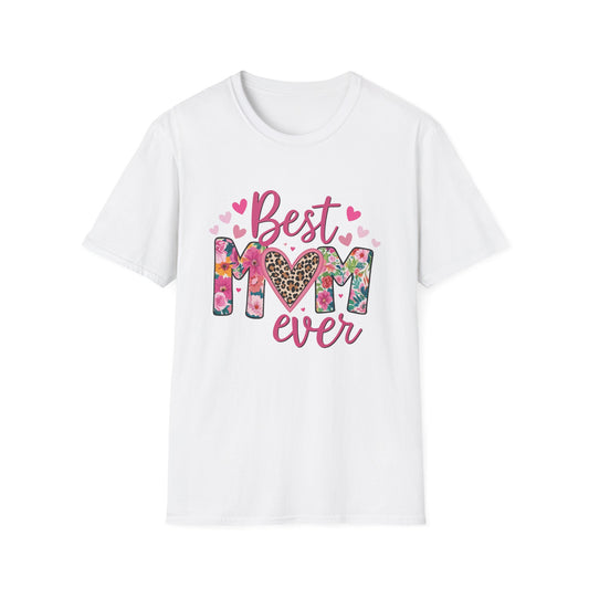 Best Mom Ever T-Shirt — Floral & Leopard Heart Mother's Day Tee