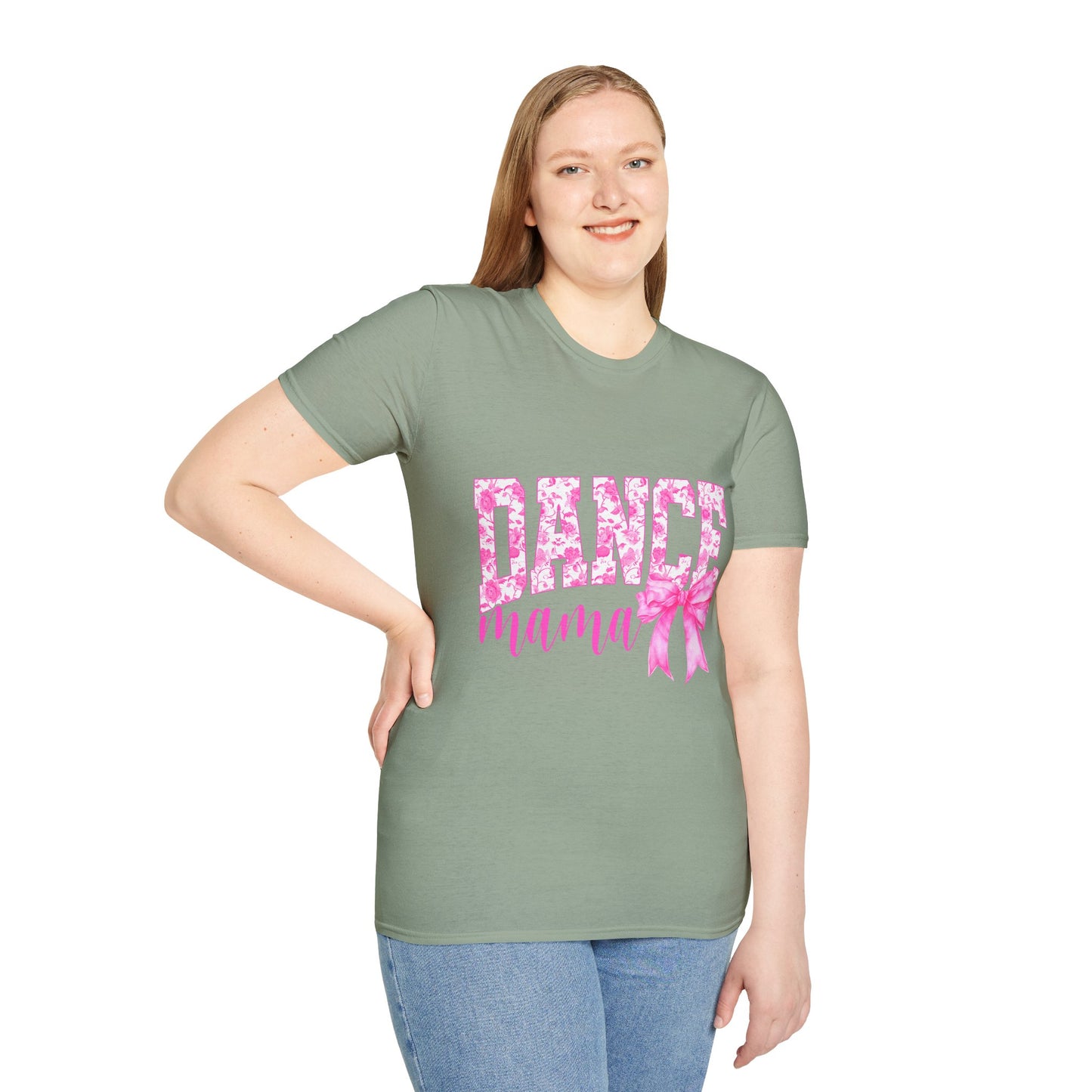 Dance Mama T-Shirt — Pink Floral Dance Mom Tee with Bow