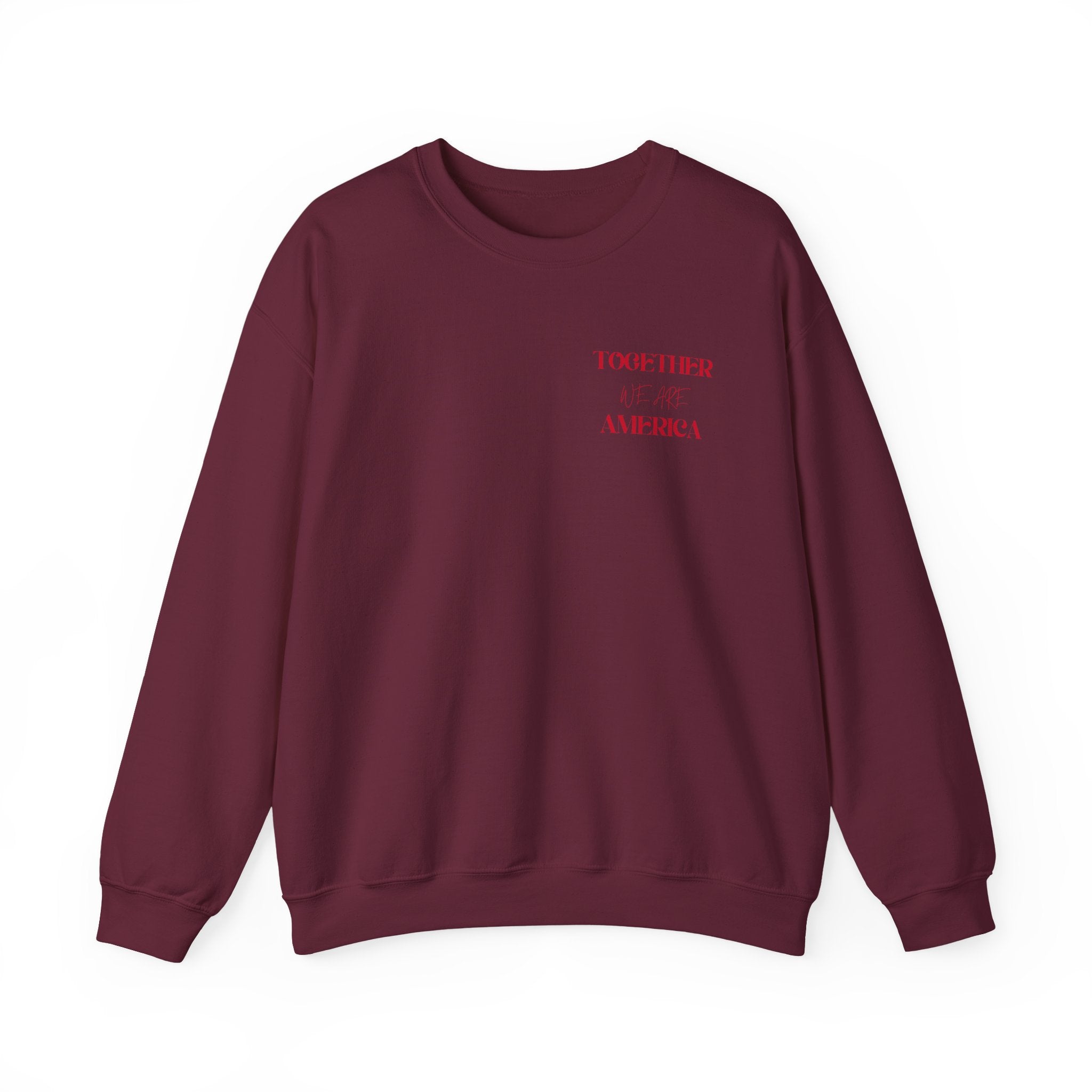 Crewneck Sweatshirt — 'Together We Rise' Love & International Flags Peace Design