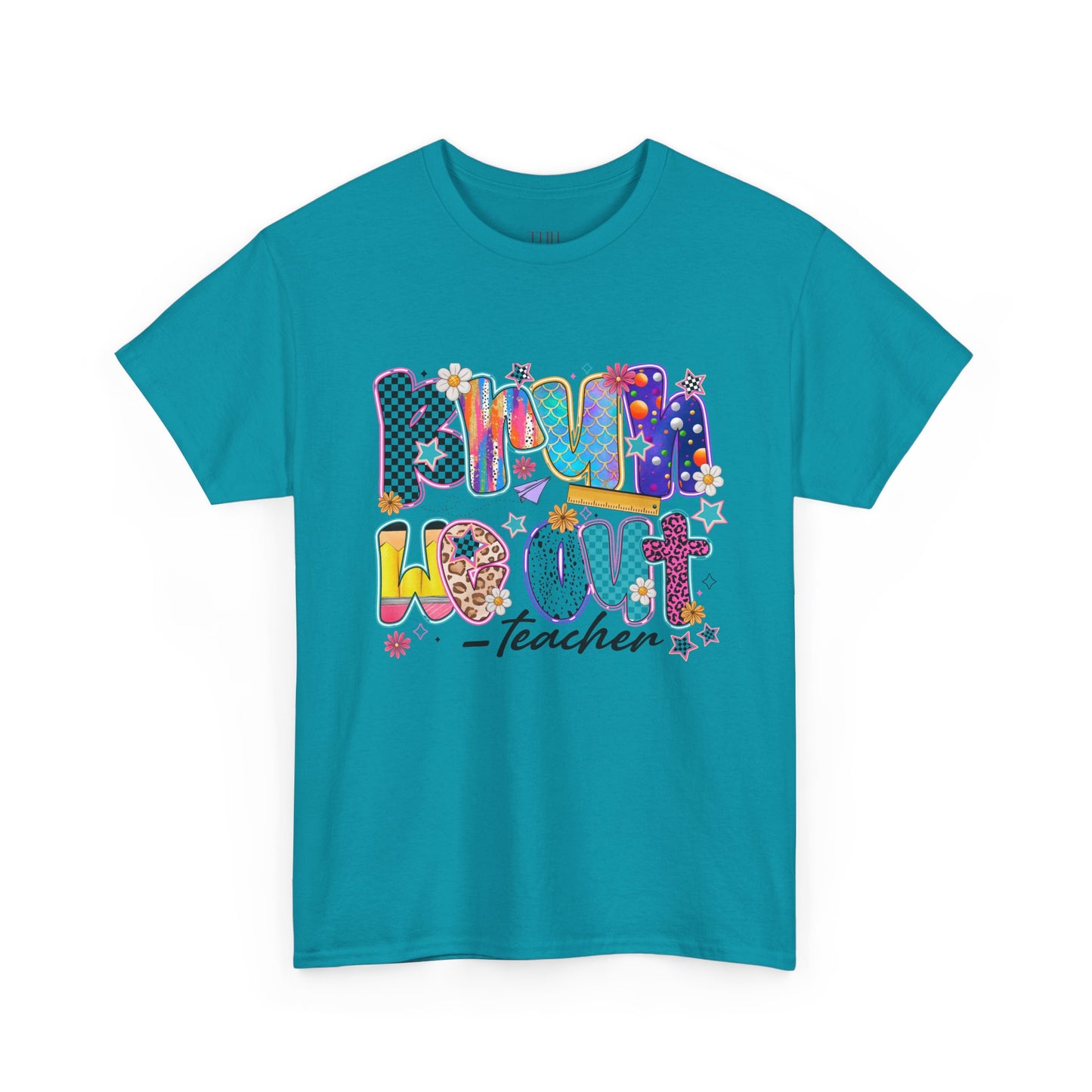 Teacher T-Shirt — 'We out Bruh' Colorful Playful Graphic Tee for Educators