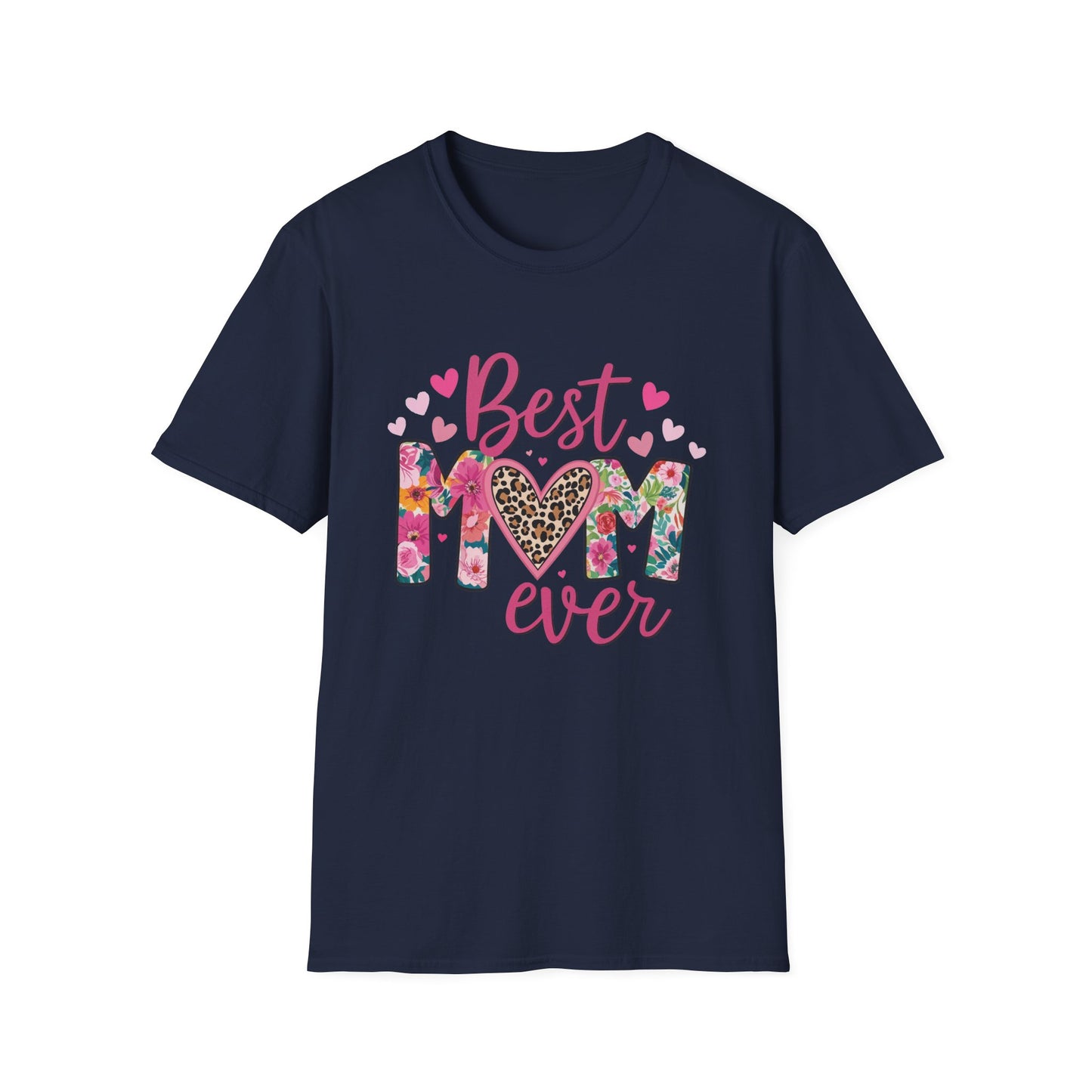 Best Mom Ever T-Shirt — Floral & Leopard Heart Mother's Day Tee