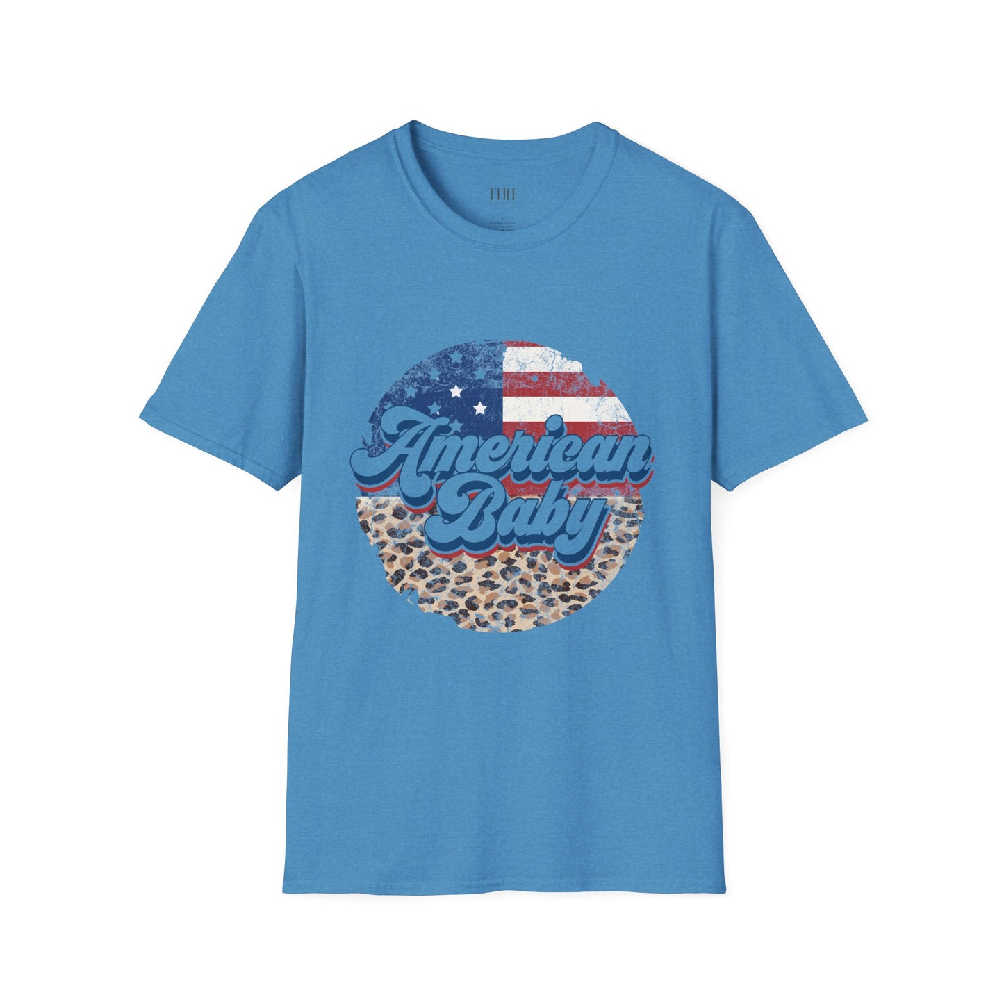 American Baby T-Shirt — Patriotic Leopard Circle Graphic Tee