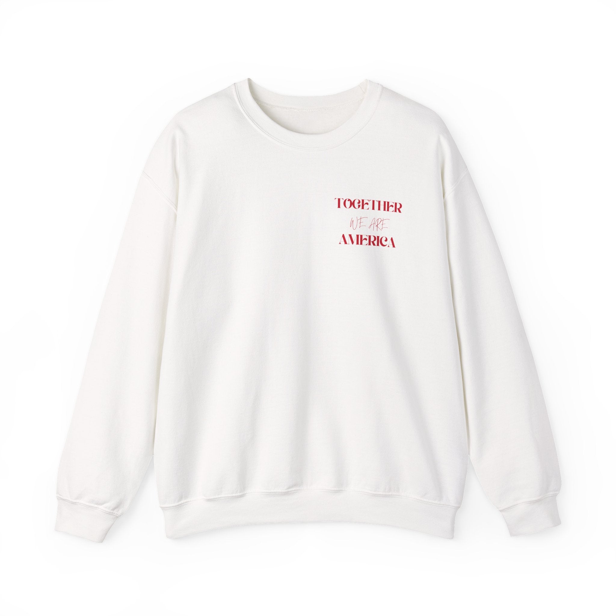 Crewneck Sweatshirt — 'Together We Rise' Love & International Flags Peace Design