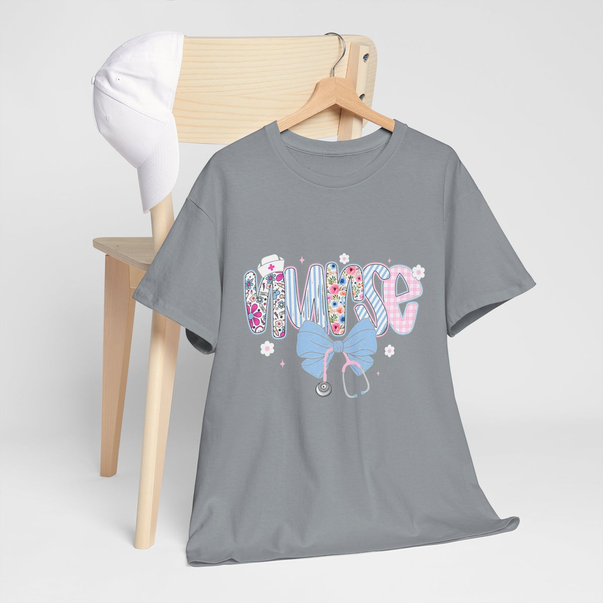 Women's Nurse Life Tee — Cute Floral 'NURSE' Bow Scrubs Graphic T-Shirt