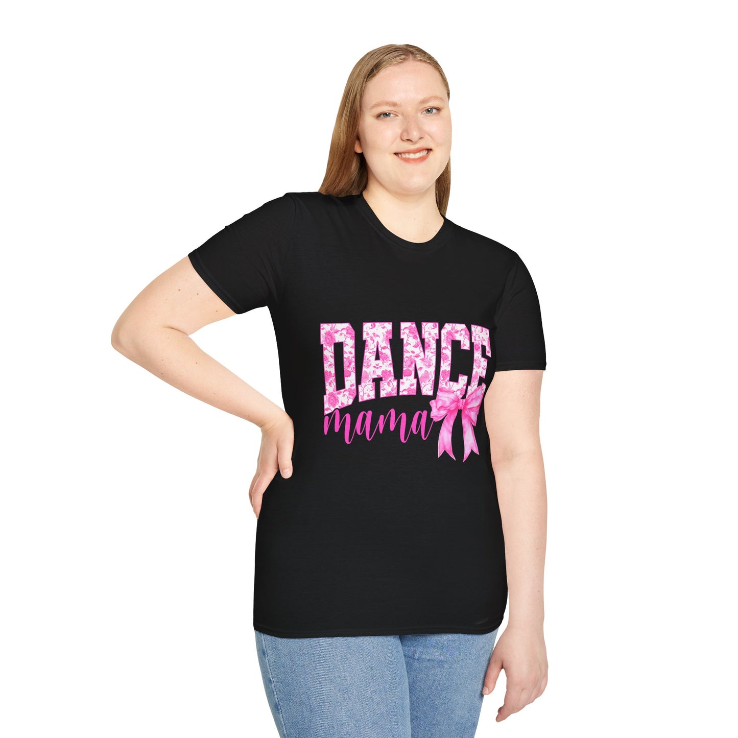 Dance Mama T-Shirt — Pink Floral Dance Mom Tee with Bow