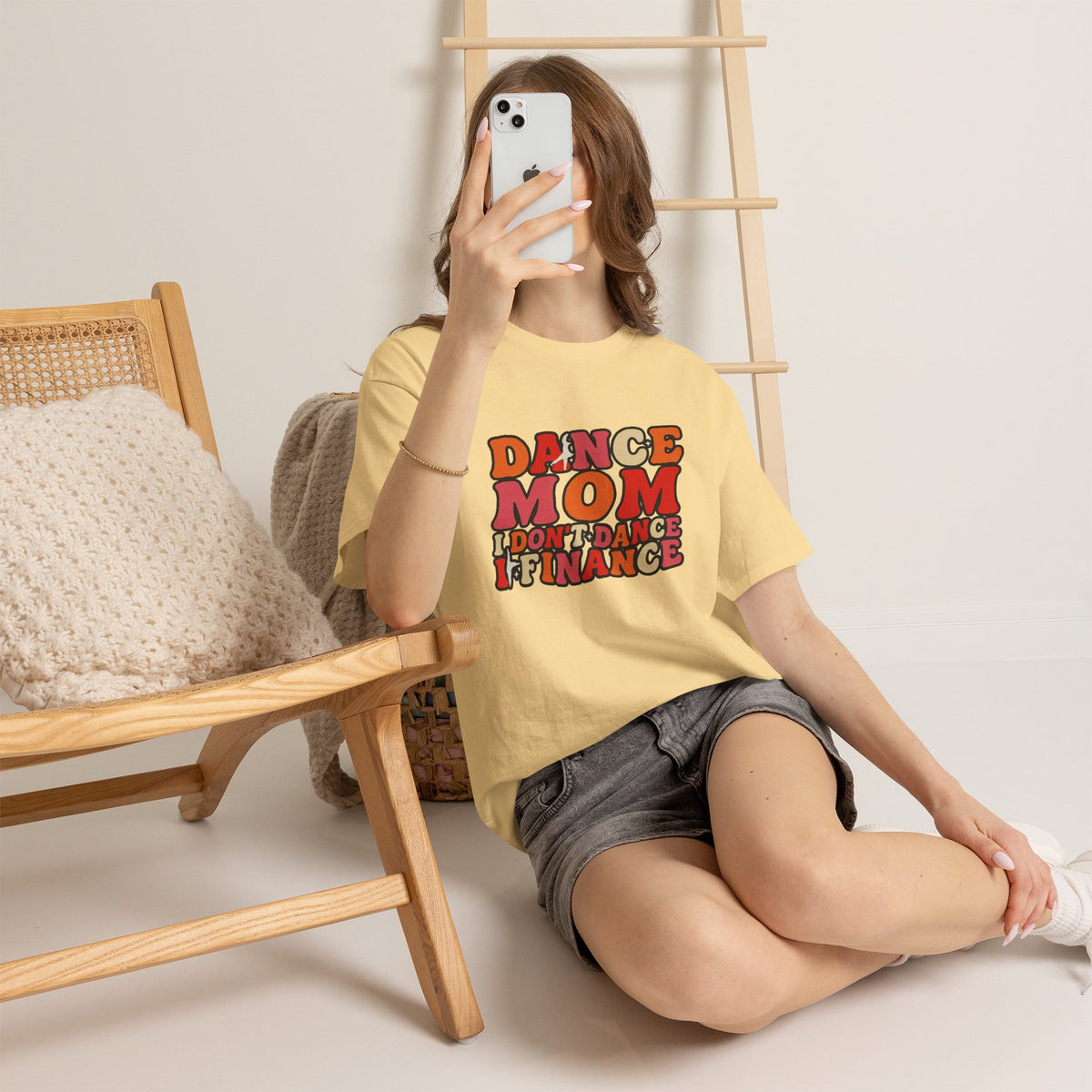 Dance Mom Graphic Tee - “Dance Mom I Don’t Dance I Finance” Retro Typography Shirt