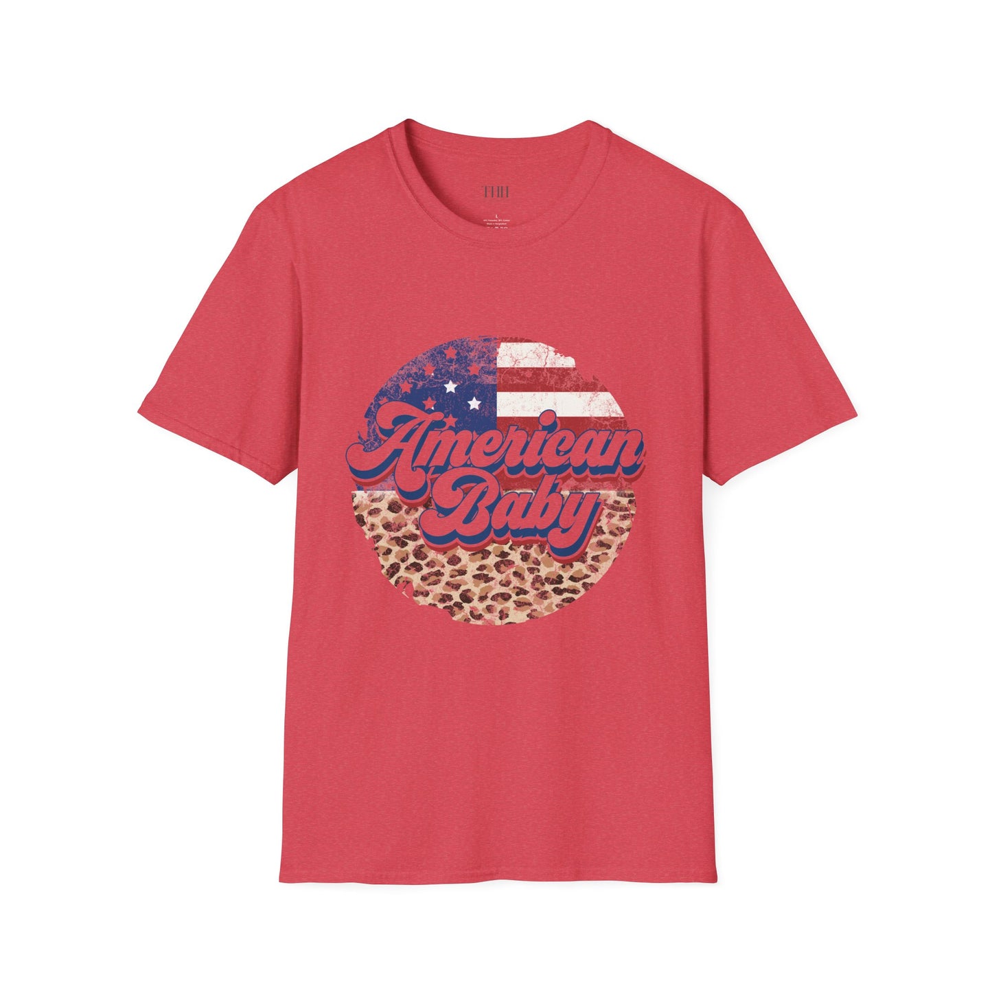 American Baby T-Shirt — Patriotic Leopard Circle Graphic Tee