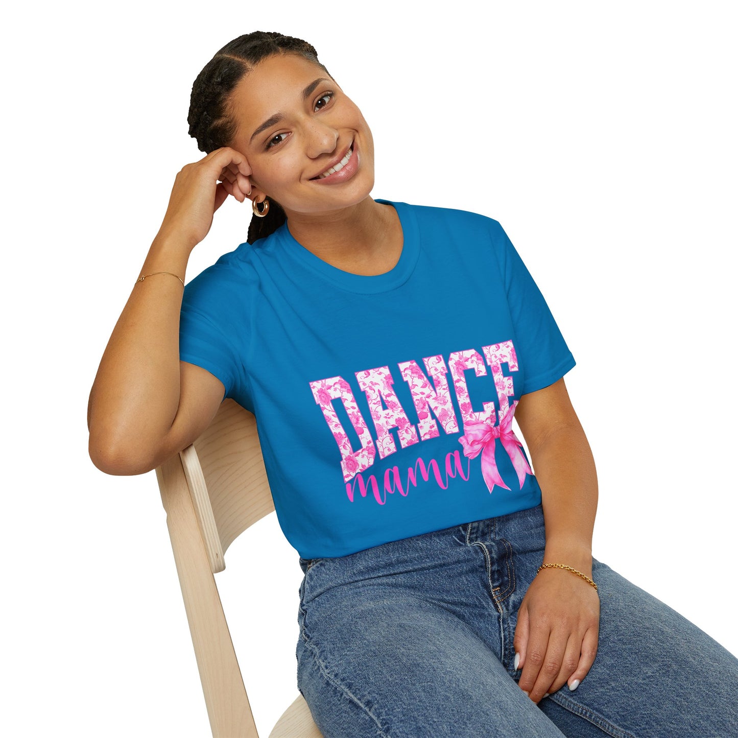 Dance Mama T-Shirt — Pink Floral Dance Mom Tee with Bow