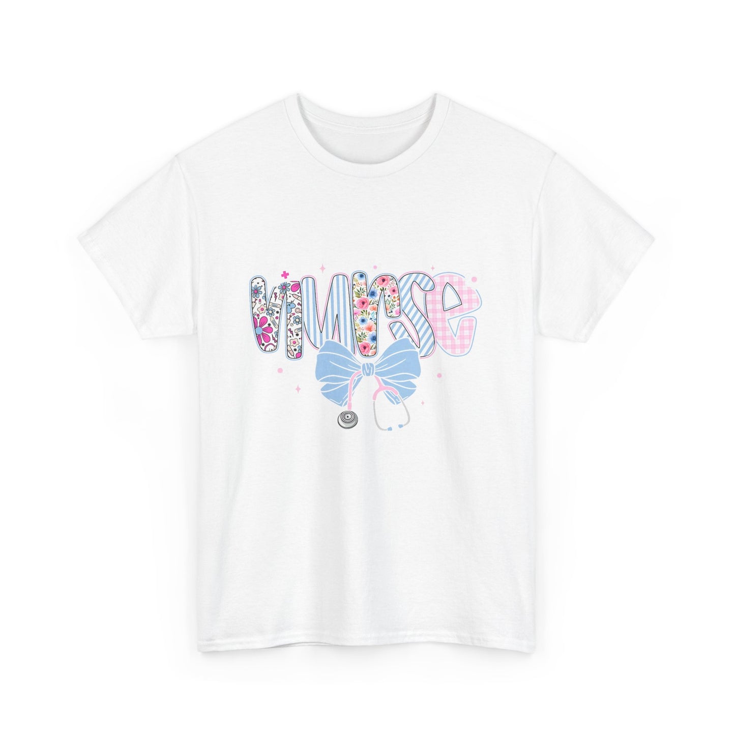 Women's Nurse Life Tee — Cute Floral 'NURSE' Bow Scrubs Graphic T-Shirt