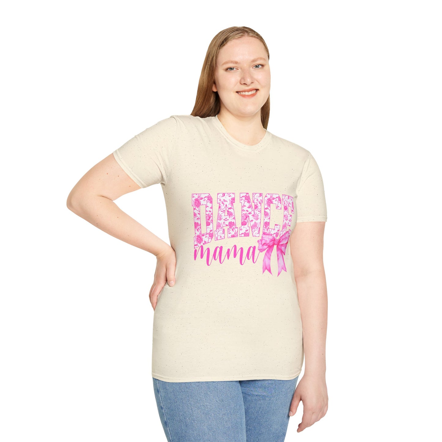 Dance Mama T-Shirt — Pink Floral Dance Mom Tee with Bow